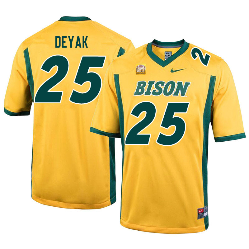Men #25 Joseph Deyak North Dakota State Bison College Football Jerseys Sale-Yellow